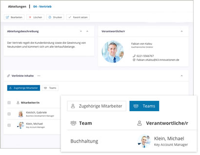 Extranet Software Module Abteilung