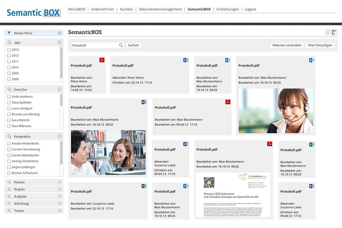 Erweiterungen für die ExtranetBOX Erweiterungen Extranet Software SemanticBOX